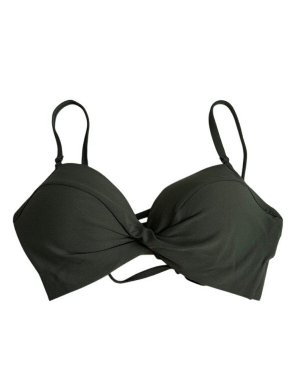 Robin Piccone Aubrey D-Cup Twist Bikini Top in Green Size S